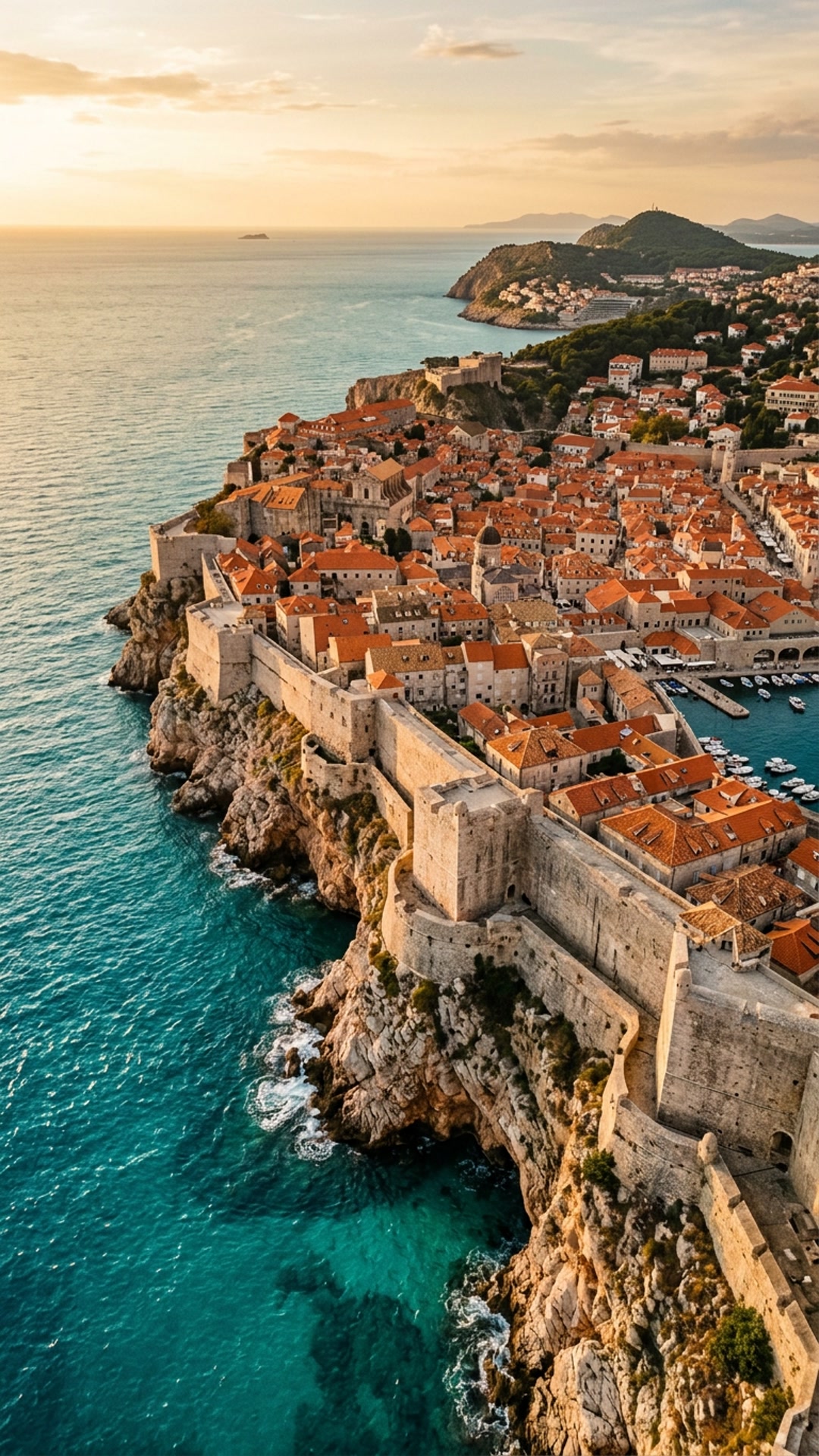 Dubrovnik Ancient Stone Walls & Adriatic Sea